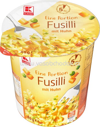 K-Classic Fusilli mit Huhn, im Becher, 40g