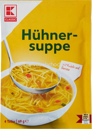 K-Classic Hühnersuppe, 4 Portionen, 69g