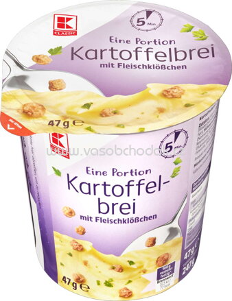 K-Classic Kartoffelbrei mit Fleischklößchen, im Becher, 47g