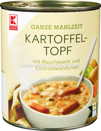 K-Classic Kartoffel Topf mit Rauchspeck und Cocktailwürstchen, 800g