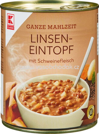 K-Classic Linsen Eintopf mit Schweinefleisch, 800g