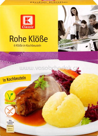 K-Classic Rohe Klöße im Kochbeutel, 6 St