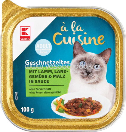 K-Classic ala Cuisine Geschnetzeltes mit Lamm, Landgemüse & Malz in Sauce, 100g