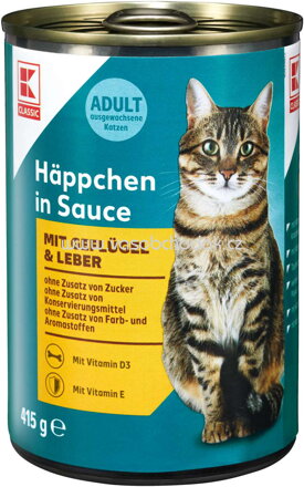 K-Classic Häppchen in Sauce mit Geflügel & Leber, 415g