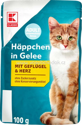 K-Classic Häppchen in Gelee mit Geflügel & Herz, 100g