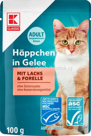 K-Classic Häppchen in Gelee mit Lachs & Forelle, 100g