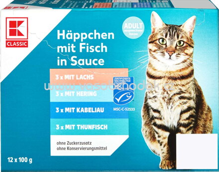 K-Classic Häppchen mit Fisch in Sauce, 12x100g