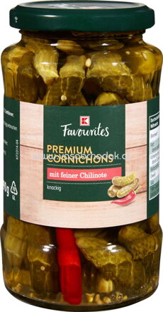 K-Favourites Premium Cornichons mit feiner Chilinote, 330g