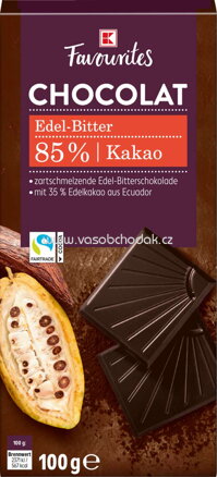 K-Favourites Chocolat Edel Bitter 85% Kakao, 100g