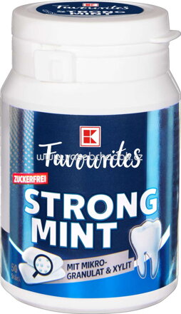 K-Favourites Kaugummi Strong Mint, zuckerfrei, 50 St