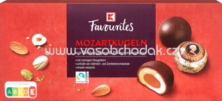 K-Favourites Mozartkugeln mit Edelmarzipan & Pistazienmarzipan, 200g