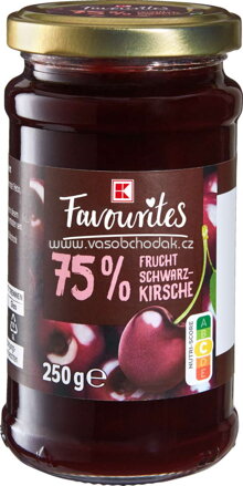 K-Favourites Konfitüre 75% Schwarzkirsche, 250g