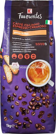 K-Favourites Caffé Italiano Espresso Cremoso, ganze Bohne, 1 kg