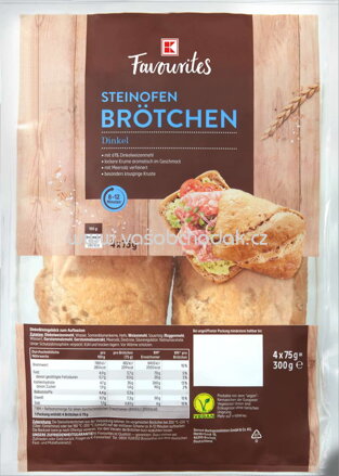 K-Favourites Steinofen Brötchen Dinkel, 4 St, 300g