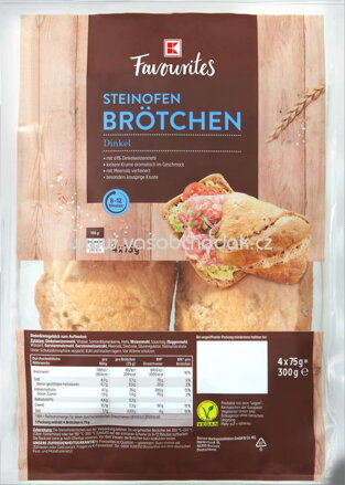 K-Favourites Steinofen Brötchen Dinkel, 4 St, 300g