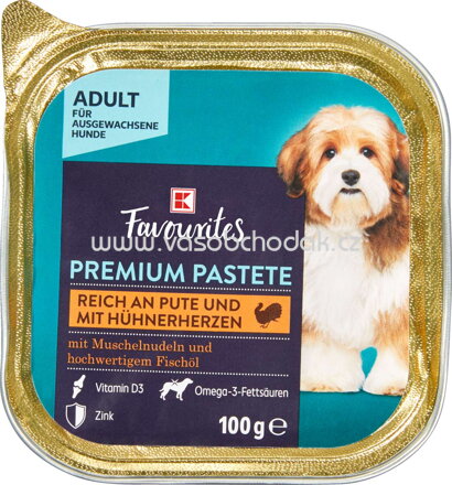 K-Favourites Premium Pastete Reich an Pute und mit Hühnerherzen, Adult, 100g