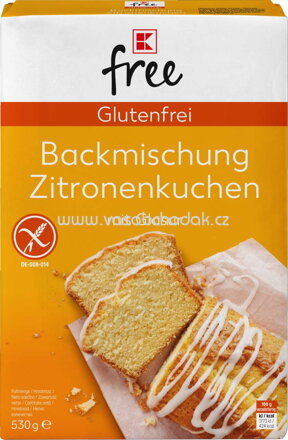 K-Free Glutenfrei Backmischung Zitronenkuchen mit Glasur, 530g