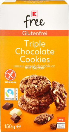 K-Free Glutenfrei Triple Chocolate Cookies mit Butter, 150g