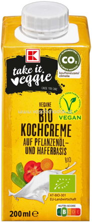 K-Take it Veggie Kochcreme auf Pflanzenöl und Haferbasis, 200g