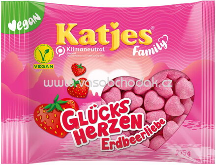 Katjes Family Glücksherzen Erdbeerliebe, 250g