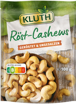 Kluth Röst Cashews, geröstet & ungesalzen, 100g