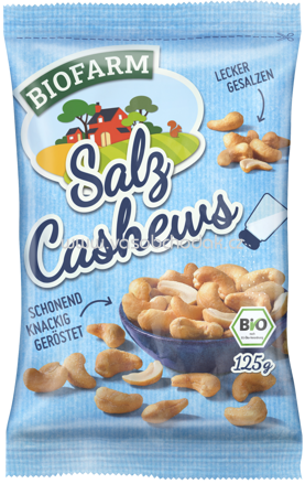 Kluth Biofarm Salz Cashews, 125g