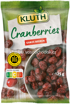 Kluth Cranberries, ganze Beeren, 125g