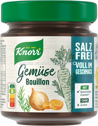 Knorr Gemüse Bouillon salzfrei, Glas, 6,1l