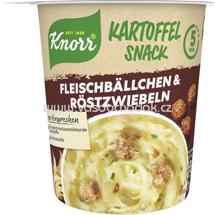 Knorr Kartoffel Snack Fleischbällchen & Röstzwiebeln, Becher, 53g
