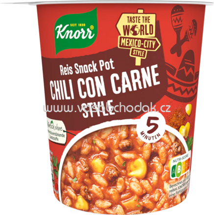 Knorr Reis Snack Chili Con Carne Style, Becher, 57g