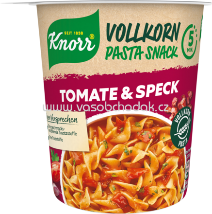 Knorr Vollkorn Pasta Snack Tomate & Speck, Becher, 57g