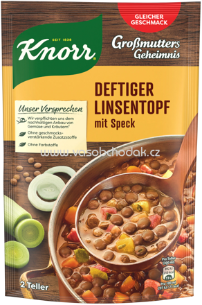 Knorr Großmutters Geheimnis Deftiger Linsentopf mit Speck, 600 ml