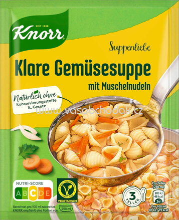 Knorr Suppenliebe Klare Gemüsesuppe mit Muschelnudeln, 1 St