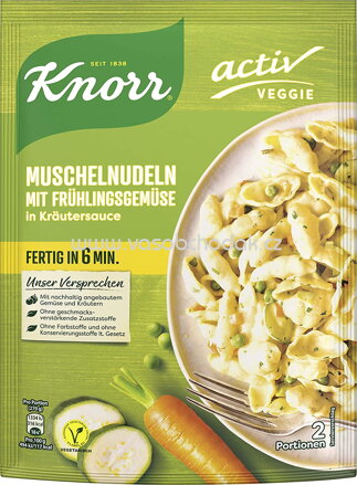 Knorr Veggie Muschelnudeln mit Frühlingsgemüse in Kräutersauce, 157g