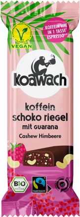 Koawach Koffein Schoko Riegel mit Guarana Cashew Himbeere, 35g