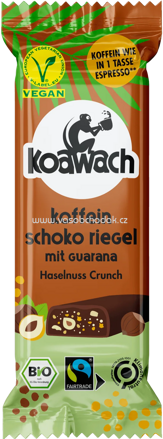 Koawach Koffein Schoko Riegel mit Guarana Haselnuss Crunch, 35g