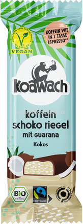 Koawach Koffein Schoko Riegel mit Guarana Kokos, 35g