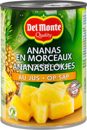 Del Monte Ananas Stücke in Saft, 580 ml