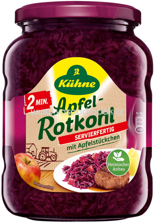 Kühne 2 Minnuten Apfel Rotkohl mit Apfelstückchen, servierfertig, 720 ml