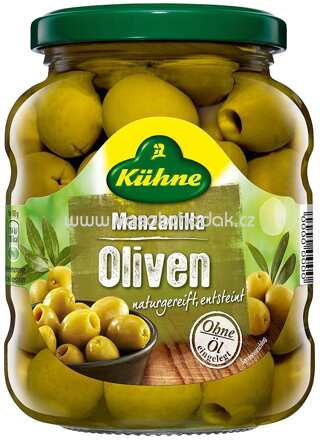 Kühne Manzanilla Grüne Oliven, 370 ml