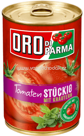 Oro di Parma Geschälte stückige Tomaten mit Kräutern 400g