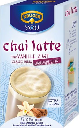 Krüger YOU Typ Chai Latte Classic India Vanille-Zimt, weniger süß, 250g