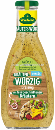 Kühne Kräuter-Würzig Dressing mit fein geschnittenen Kräutern, ohne Öl, 500 ml