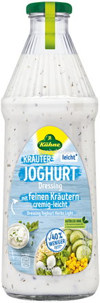Kühne Kräuter Joghurt Leicht Dressing mit feinen Kräutern, cremig-leicht, 1l