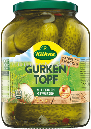 Kühne Gewürzgurken Gurken Topf, 1700 ml