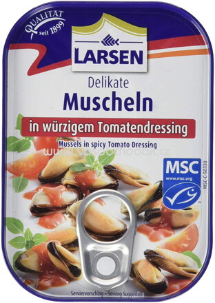 Larsen Muscheln in würzigem Tomatendressing, 110g