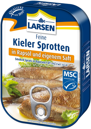 Larsen Kieler Sprotten in Rapsöl und eigenem Saft, 110g