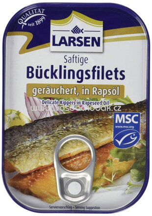 Larsen Bücklingsfilets geräuchert, in Rapsöl, 110g