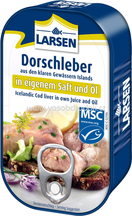Larsen Dorschleber in eigenem Saft und Öl, 121g