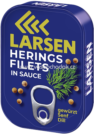 Larsen Heringsfilets in Sauce gewürzt Senf Dill, 110g